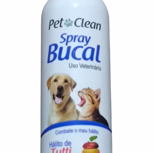 Spray Bucal Pet Clean Tutti Frutti 120ml – Combate Mau Hálito, Higiene Oral para Cães e Gatos, Uso Veterinário