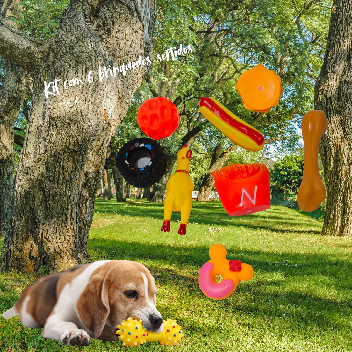 Kit de 6 Brinquedos para Cachorros e Gatos Mordedores Interativos - Imagem 2